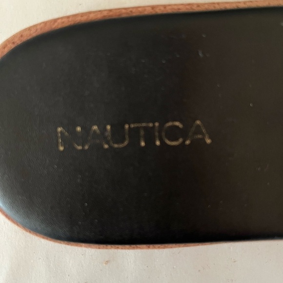Nautica Woven Black Leather Slip on Slide Mule Sandal size Euro 40 US 9-9.5 - Picture 7 of 8